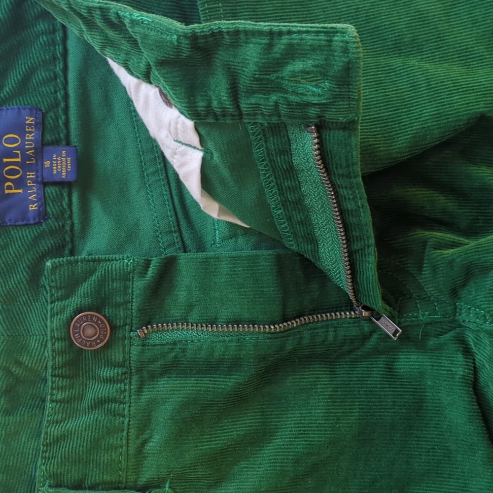 Polo Ralph Lauren Green Corduroy Pants Size 16 - Picture 5 of 6